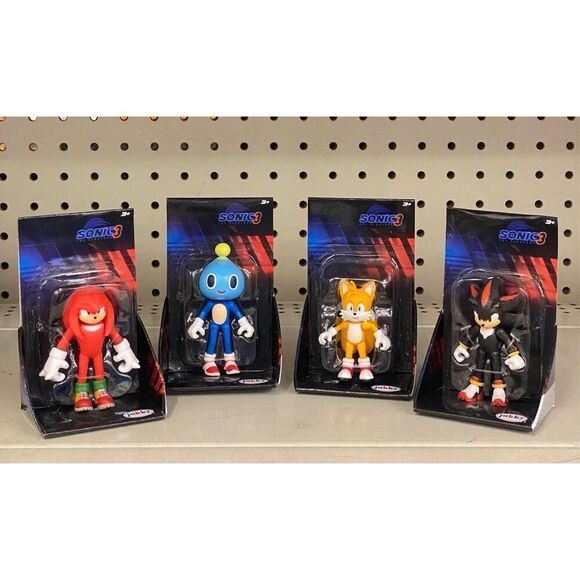 Sonic the Hedgehog 4 Movie Chao Mascot Sonic Tails Shadow Knuckles 2.5” Jakks - Picture 4 of 5